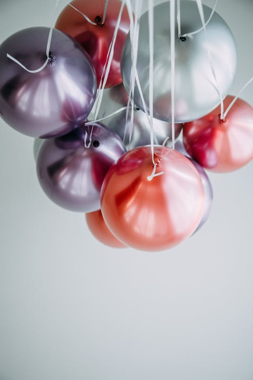 Silver and Red Balloons