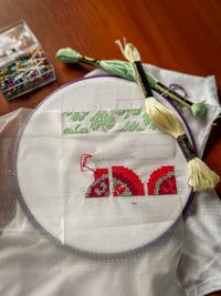 Embroidery hoop with coloured threads — photo by Olha Krutii on Pexels