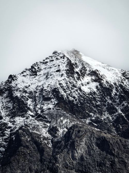 Free Stunning view of a snow-covered peak in Bariloche, Argentina, capturing natural beauty and rugged terrain. Stock Photo