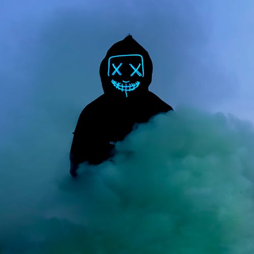 Free Stock Photo Of 3d Neon Hacker Mask Anonymous Color Smoke Bombs