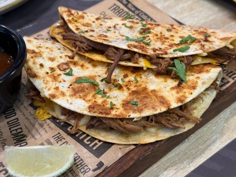Beef Or Pork With Vegetables Quesadilla