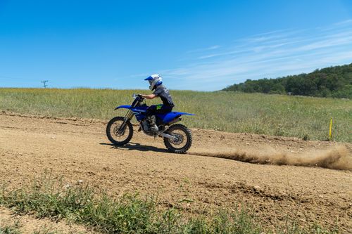 Free A thrilling dirt bike ride on an outdoor track in Canonsburg, PA. Captures the speed and excitement of off-road racing. Stock Photo