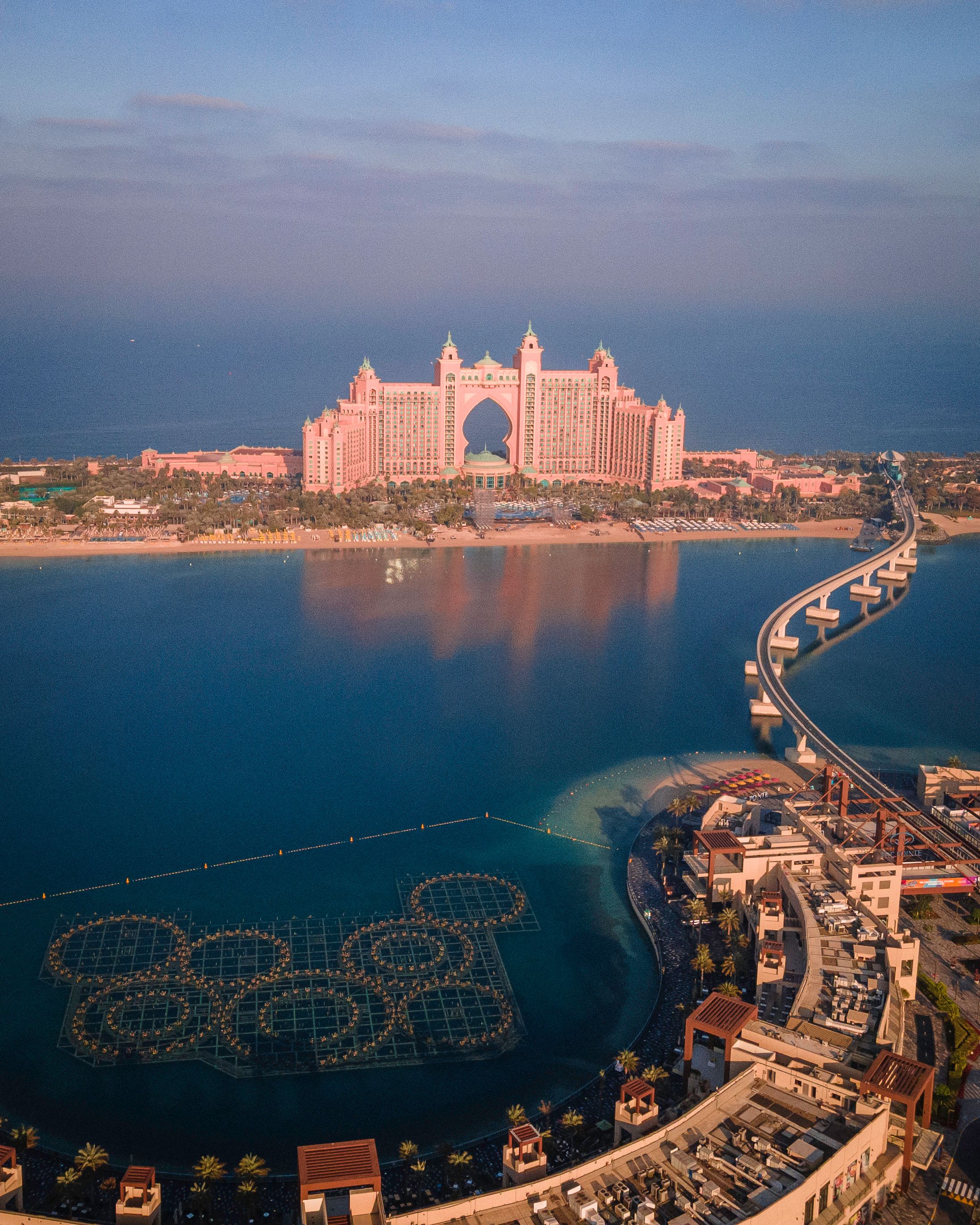 Palm Jumeirah Dubai aerial view