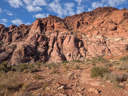 Free Majestic view of Red Rock Canyon's unique rock formations under a bright blue sky. Stock Photo