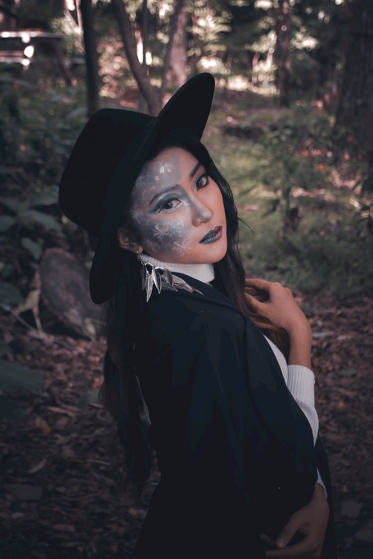 Woman Wearing Black Hat