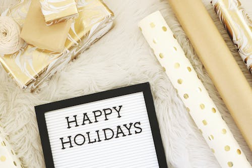 Free Happy Holidays Text Stock Photo