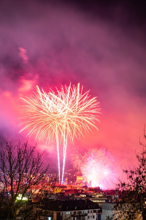 Fireworks Show Over a City