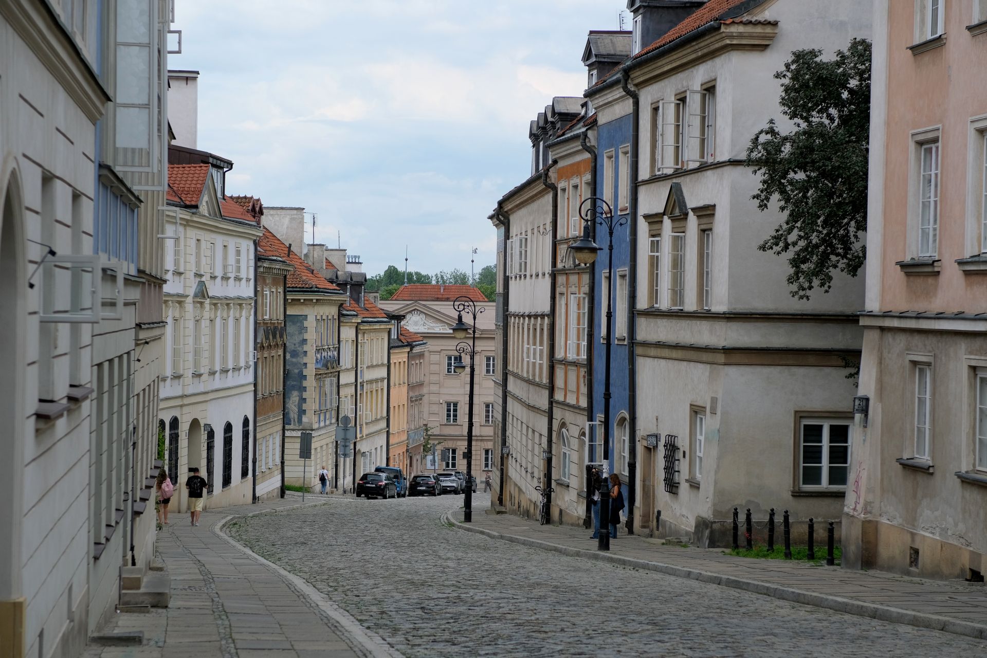 Charming European street with historic architecture
