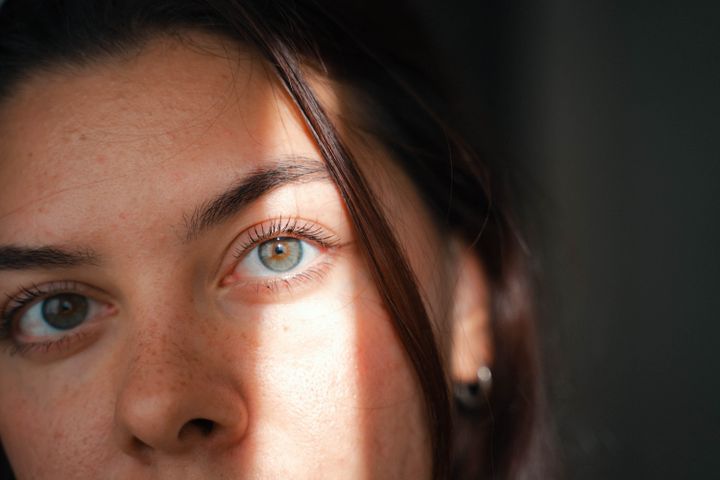 Face in soft natural lighting