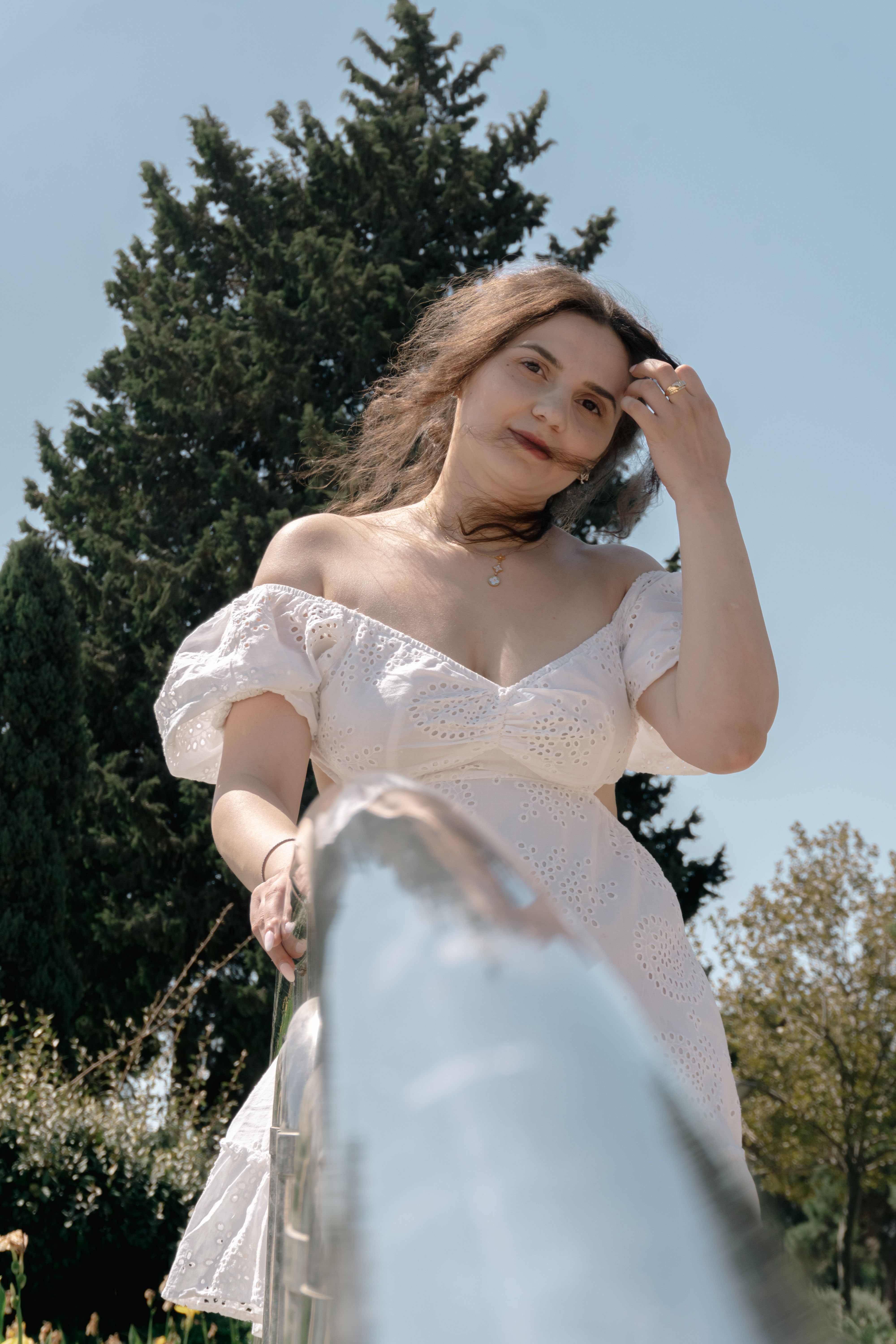 White Off-Shoulder Midi Dress