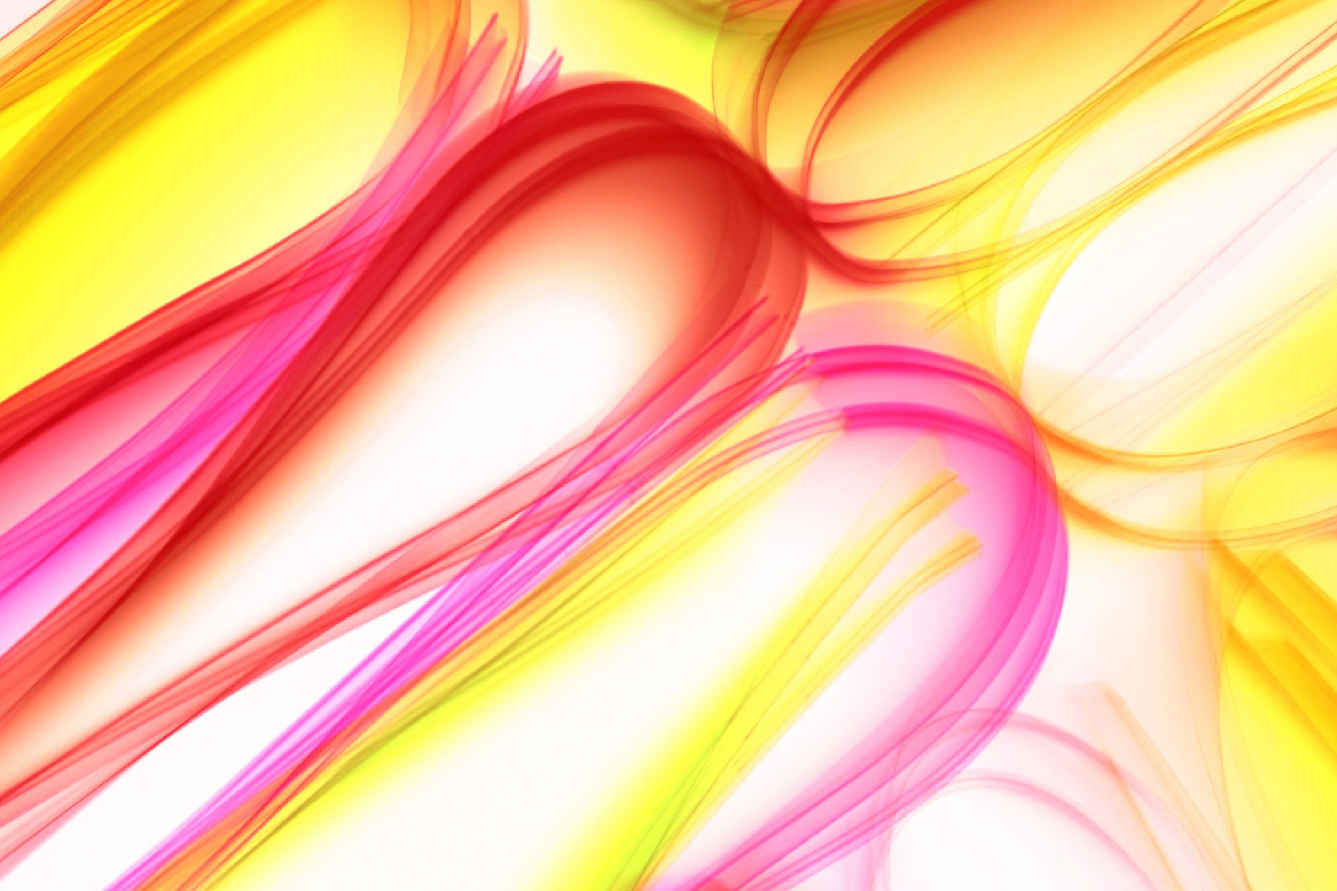 Energetic abstract art with fluid waves in vivid pink and yellow tones creating a dynamic visual impact.