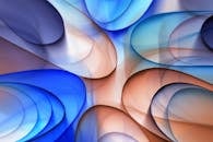 Colorful Abstract Wave Patterns in Blue and Orange