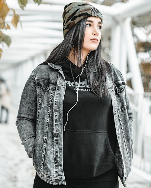 Free Photo Of Woman Wearing Denim Jacket Stock Photo