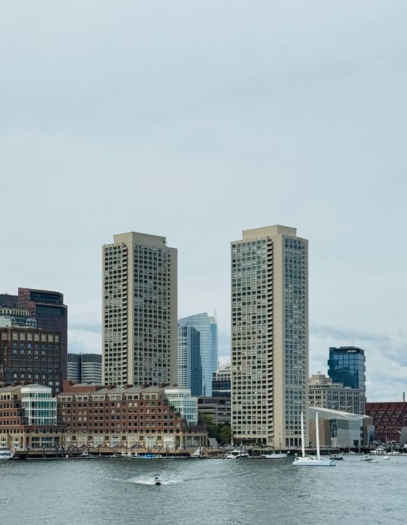 Waterfront High Rises Boston Waterfront Skyline with High-Rise Buildings · Free Stock Photo