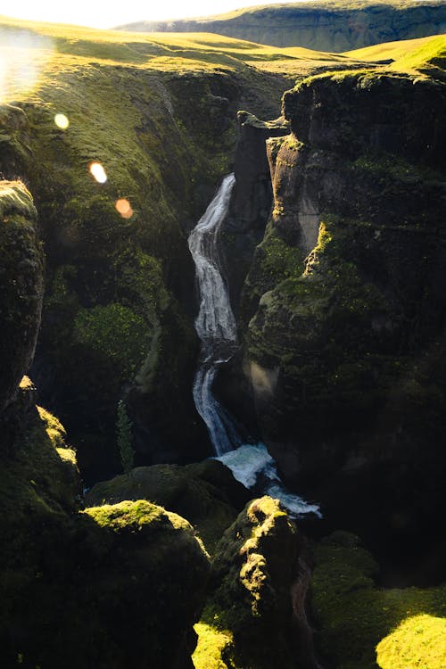 Waterfalls on Rocky Mountainside