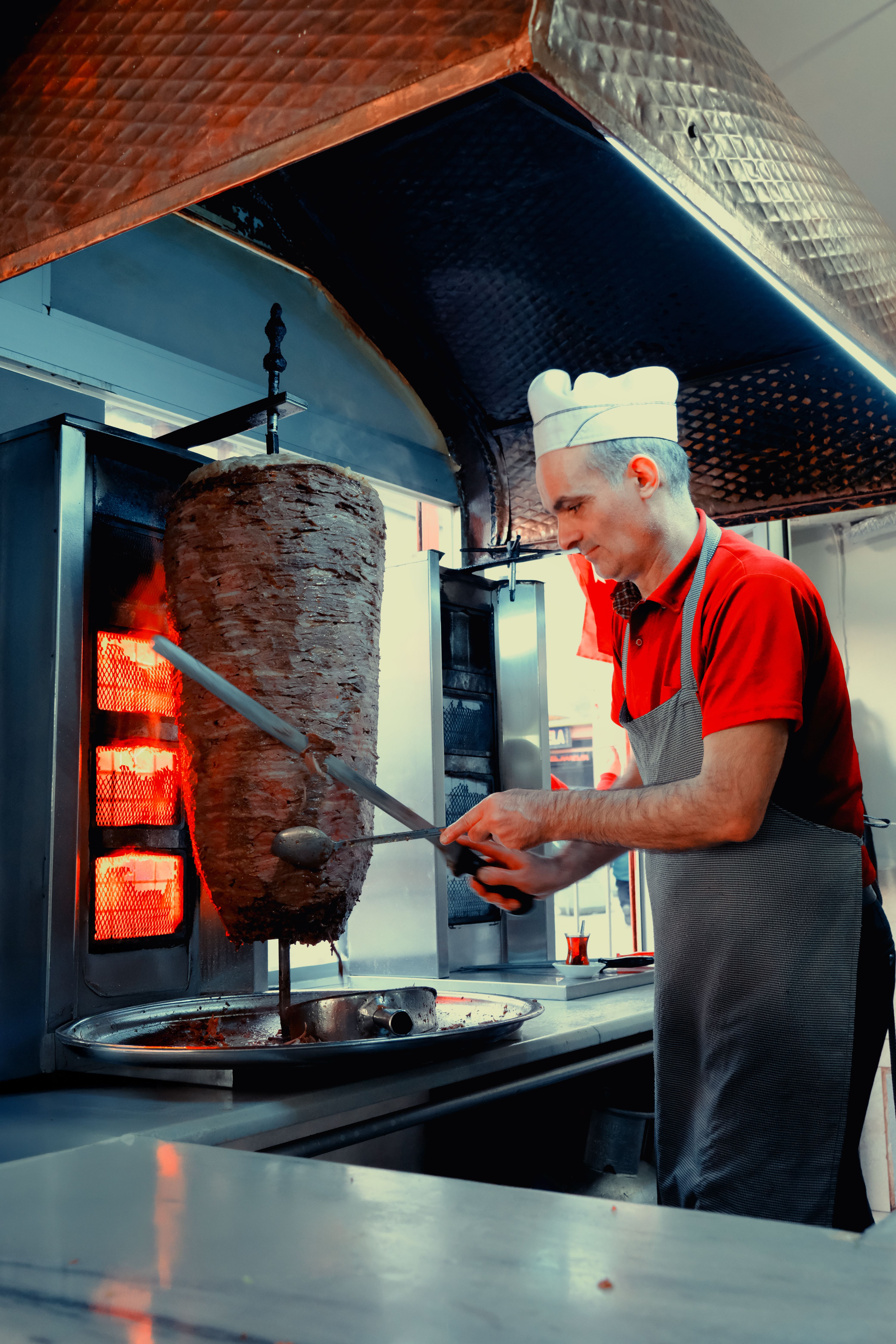 Freshly prepared shawarma
