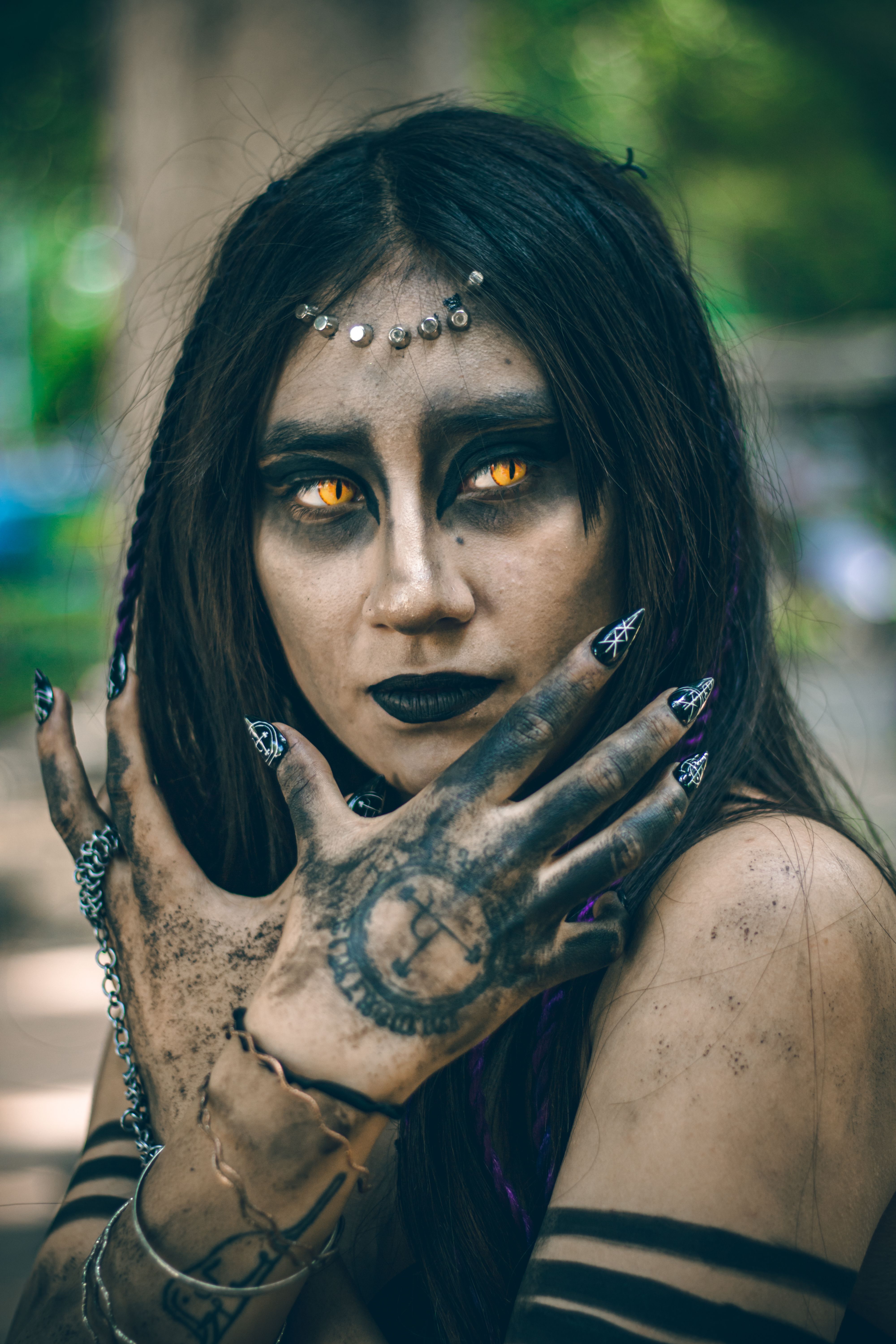 Woman in Black with Makeup Running Down her Face · Free Stock Photo