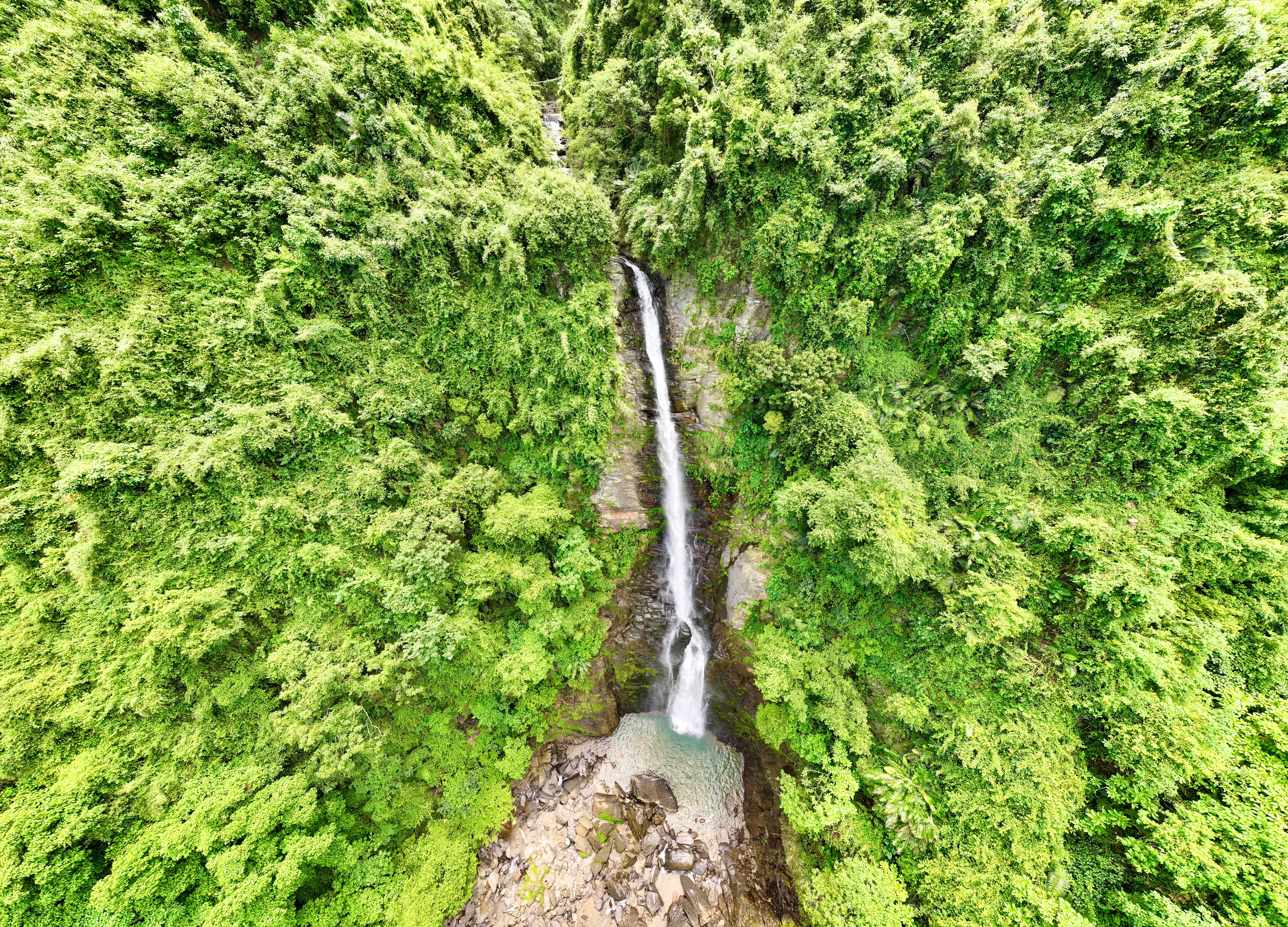 Best Victoria Falls Helicopter Tour Review: The Ultimate Flight of the Angels Experience Review 2026 - A stunning aerial view of a waterfall amidst lush green foliage.