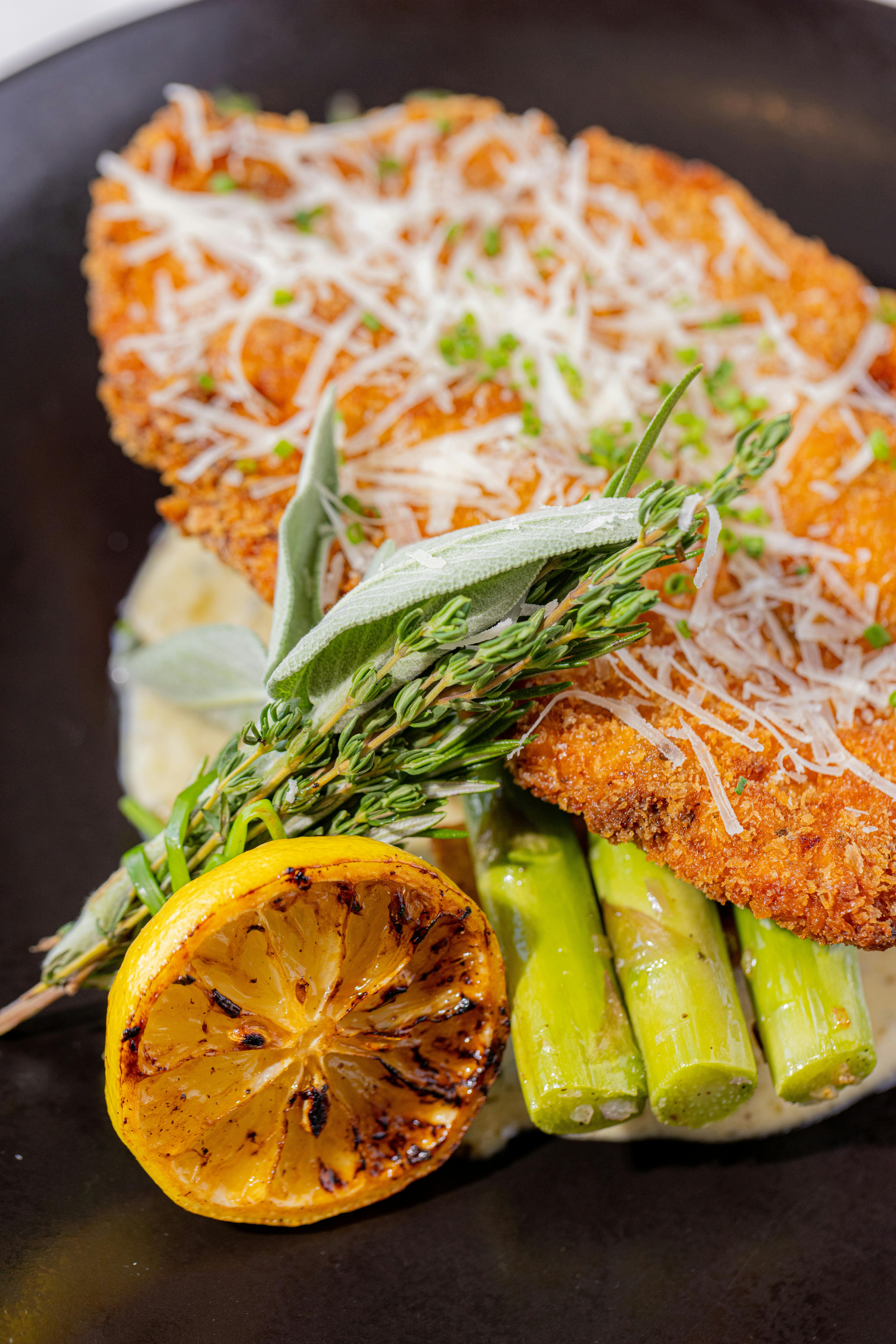 Lemon Herb Roast Chicken with Asparagus