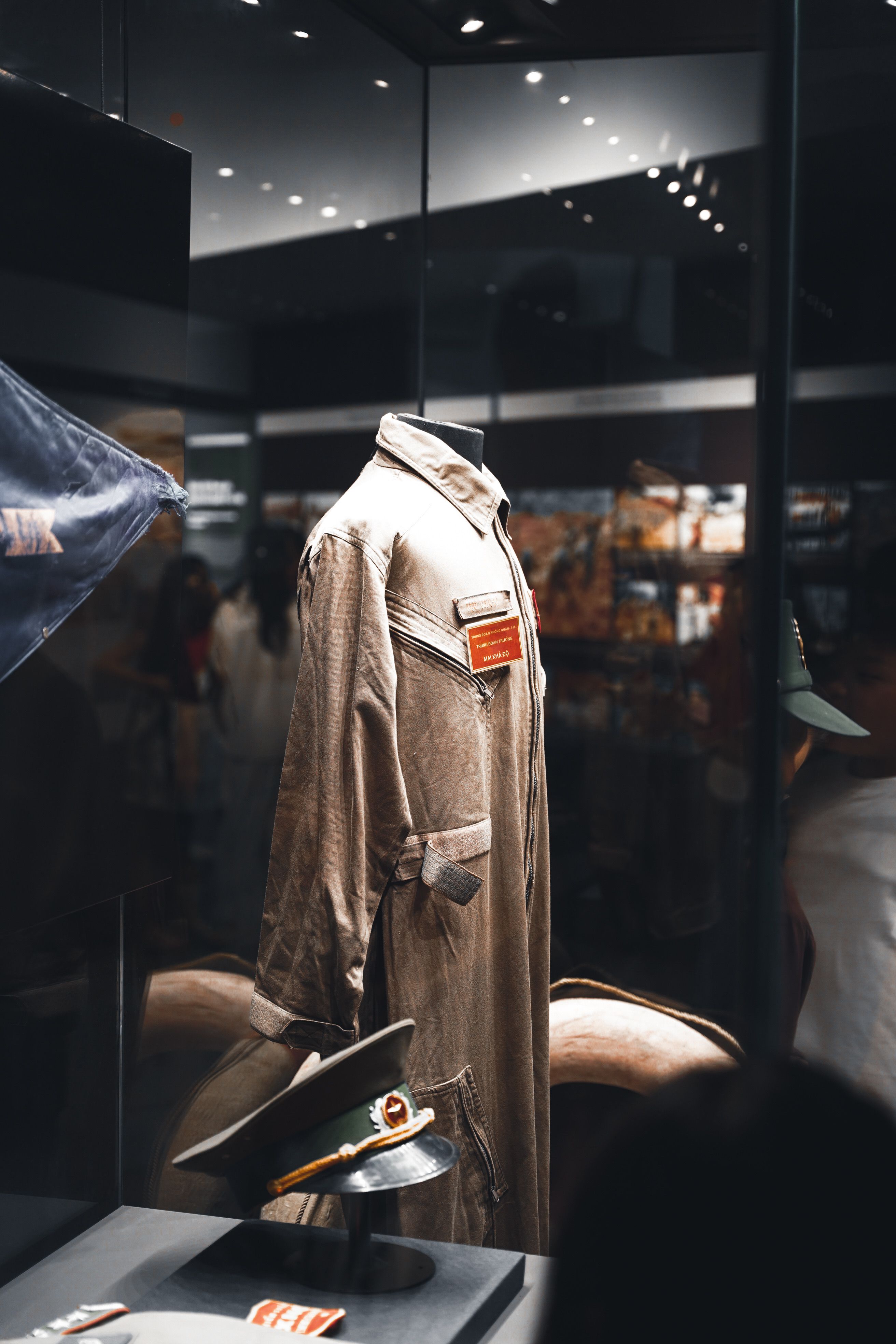 Permanent First World War gallery at the Imperial War Museum London with weapons, uniforms and personal objects on display