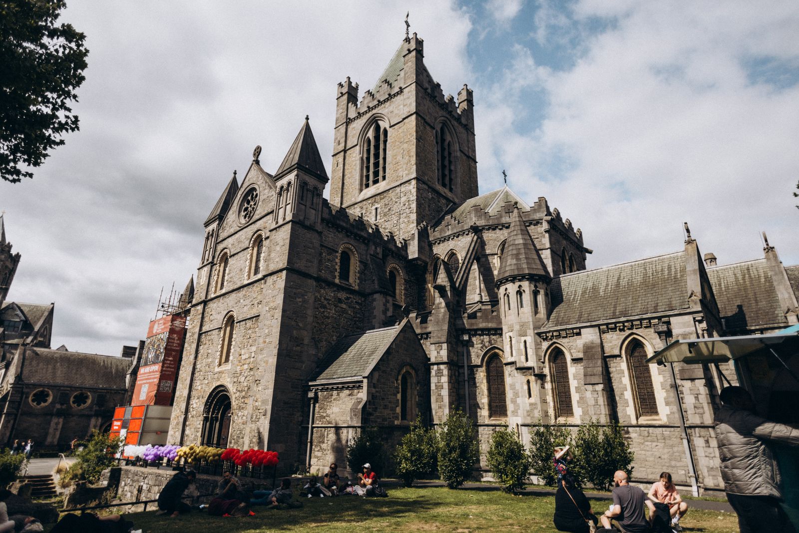 Visitors enjoying the grounds at Christ Church Cathedral in Dublin