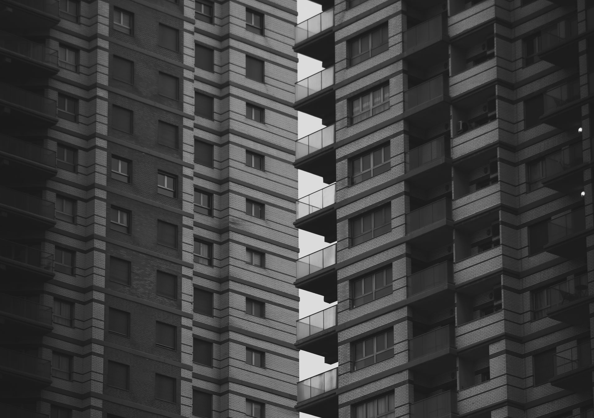 Modern Architectural Symetrical Facades in Black and White