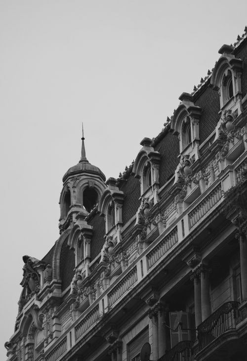 Free Monochrome image of an ornate historical building facade in Oran, Algeria. Stock Photo