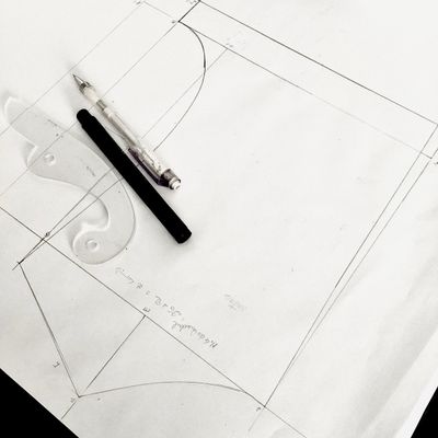 Drafting tools on a design sketch — photo by Luzi PDPaula on Pexels