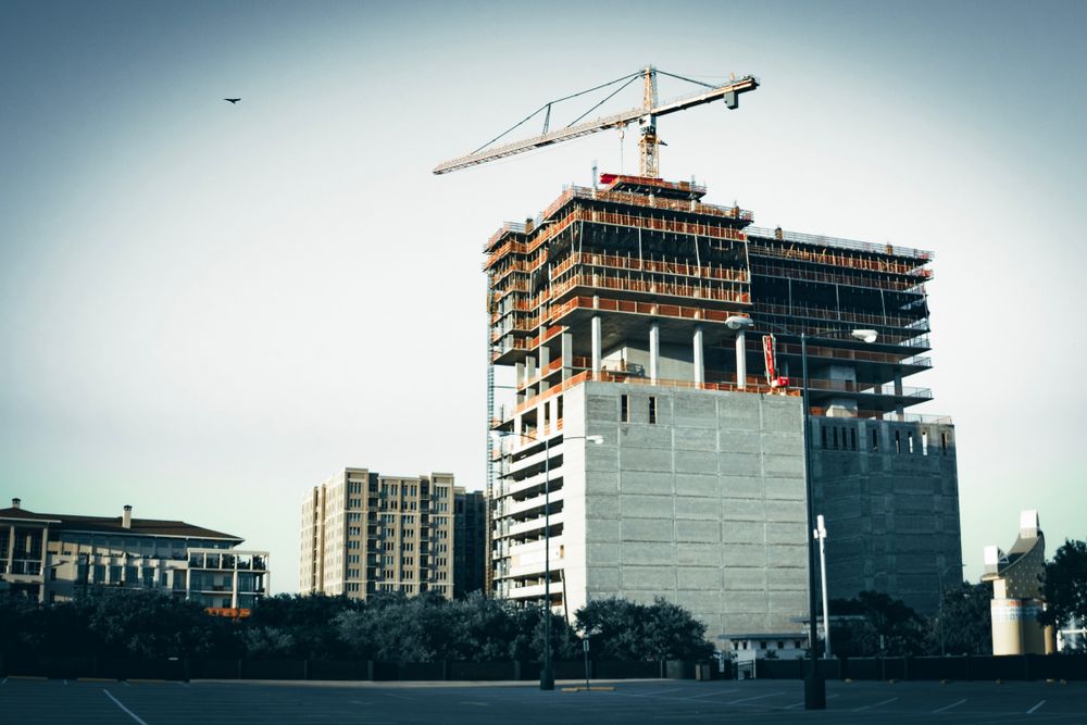 Commercial high-rise building under construction