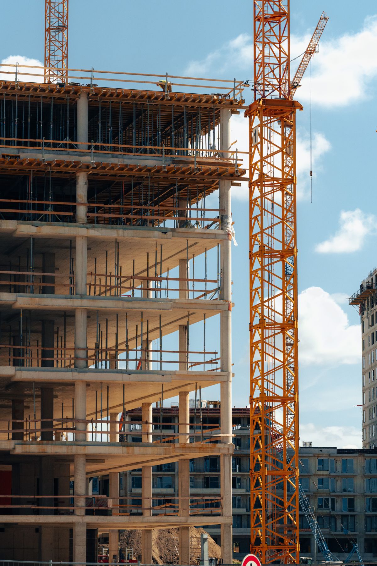 High-rise construction mid-progress