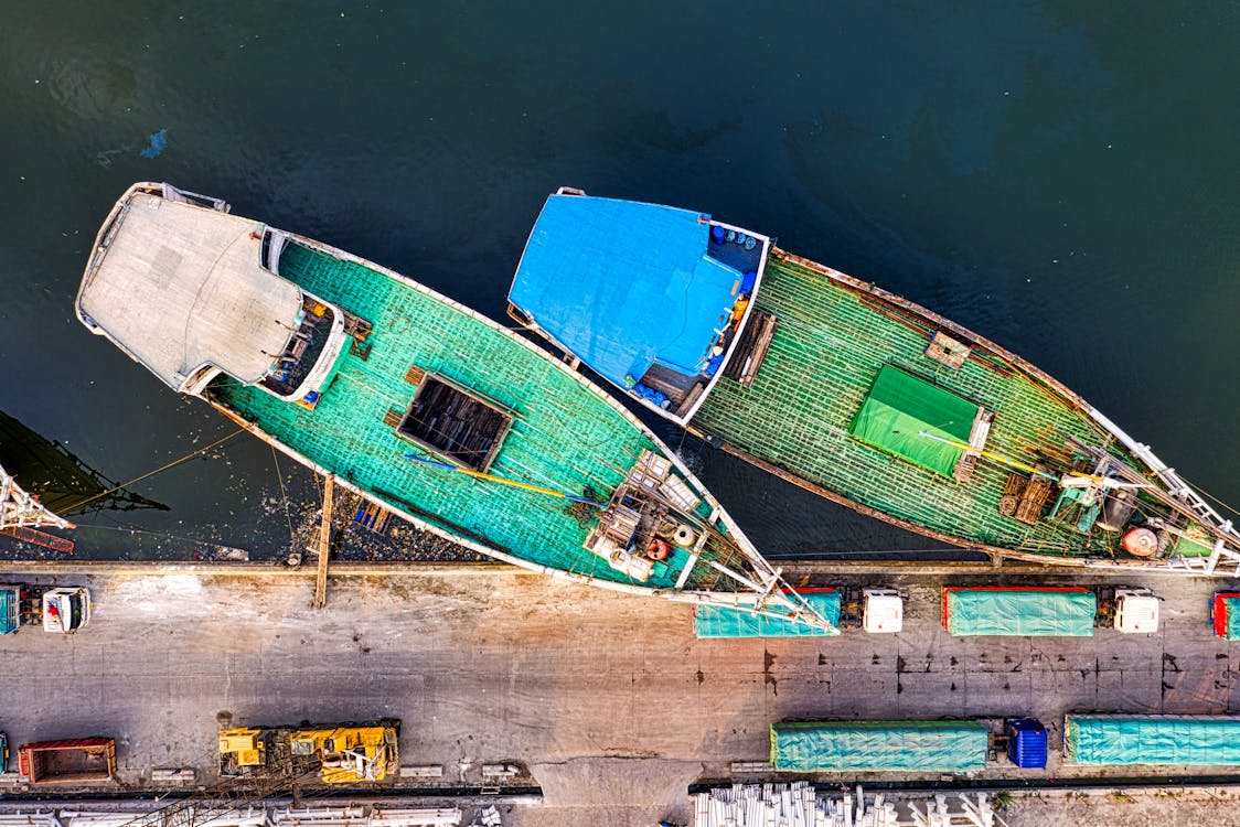 Bird's Eye View Of Boast During Daytime