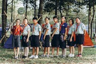 Group of Scouts Smiling During Outdoor Activity