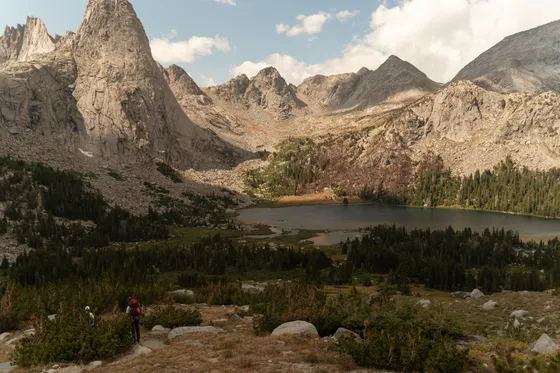 Granite spires along the traverse in the Wind River Range