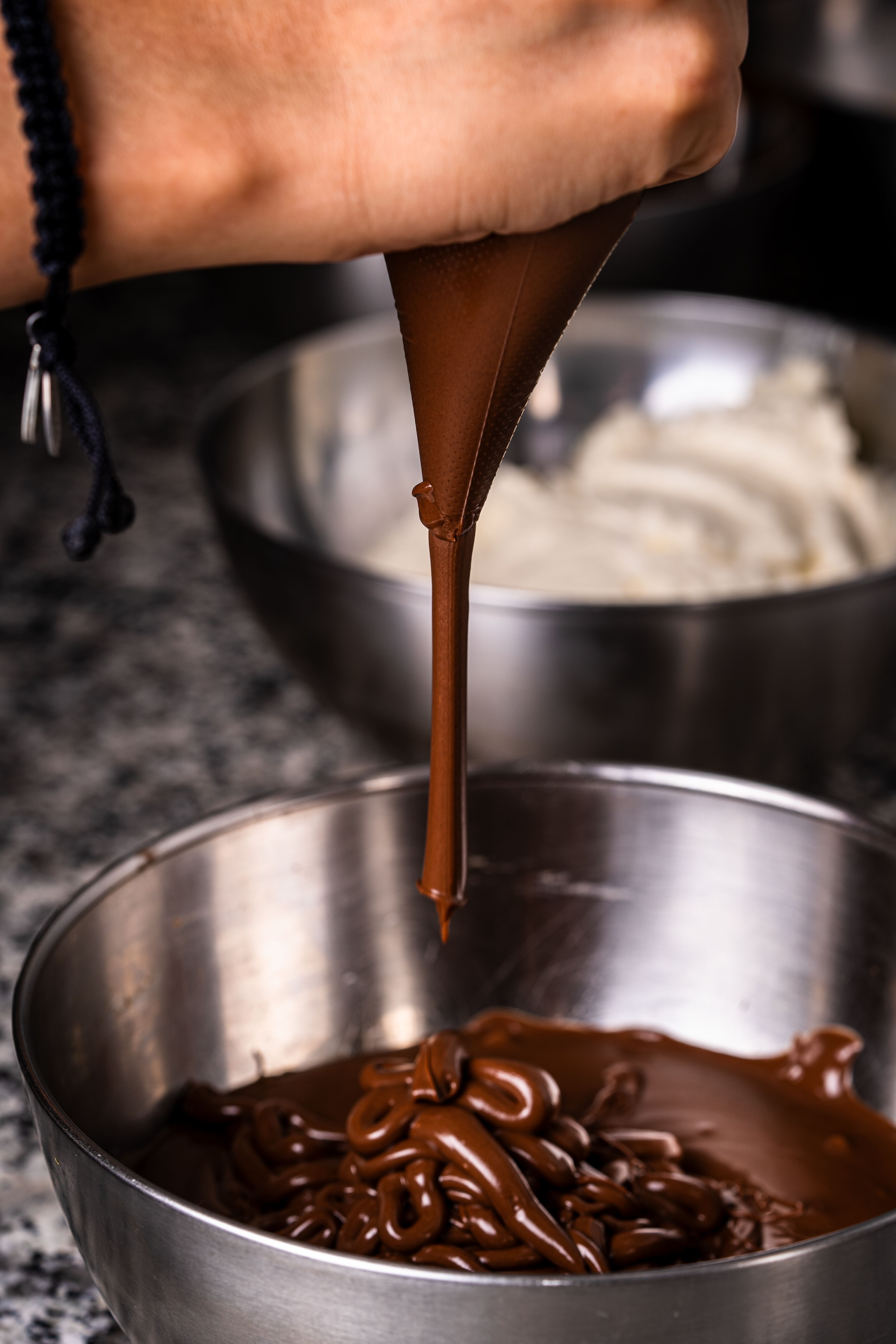 Dark Melted Chocolate In A Bowl