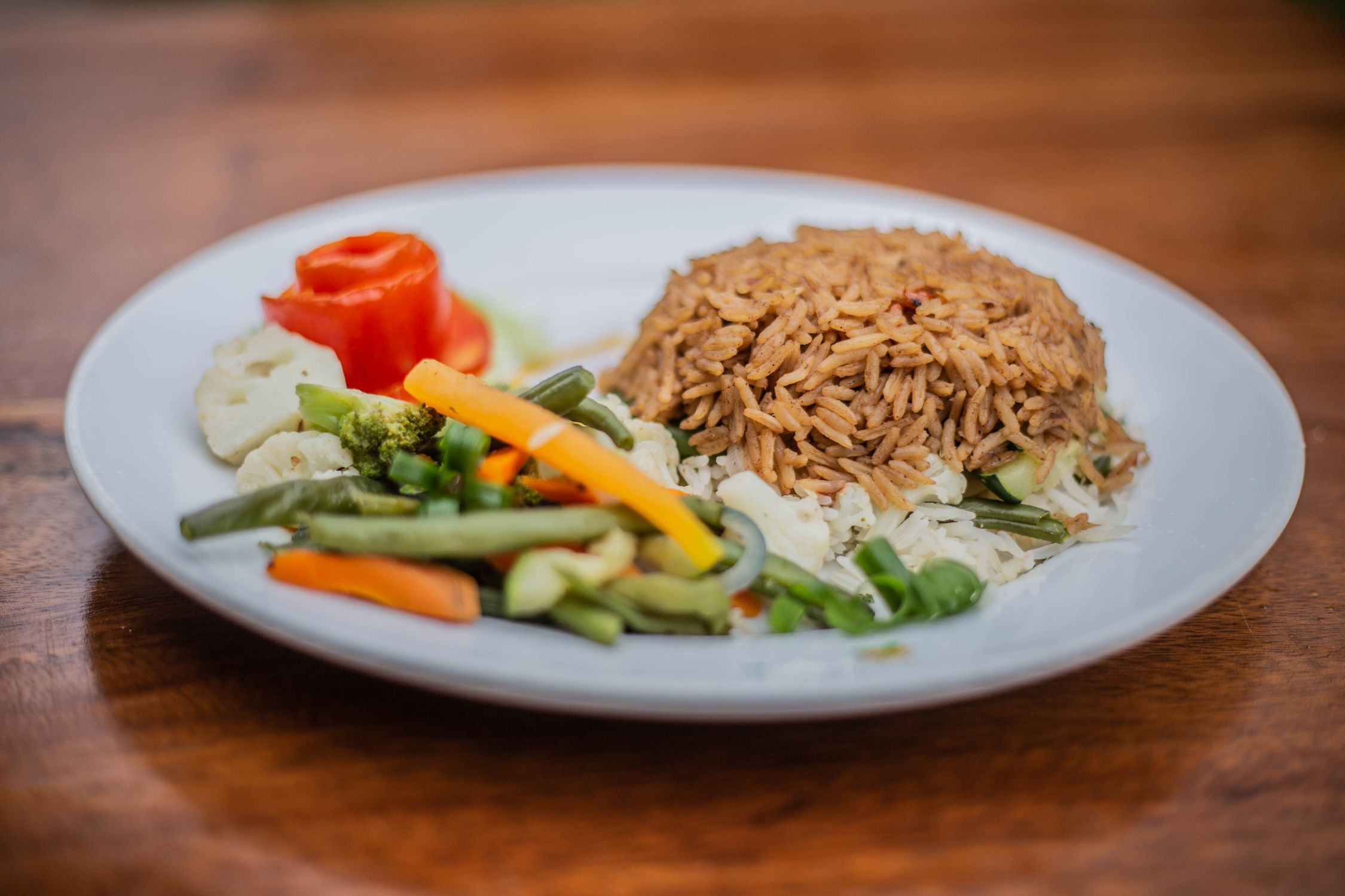 Colorful Vegetarian Rice Dish on Plate · Free Stock Photo