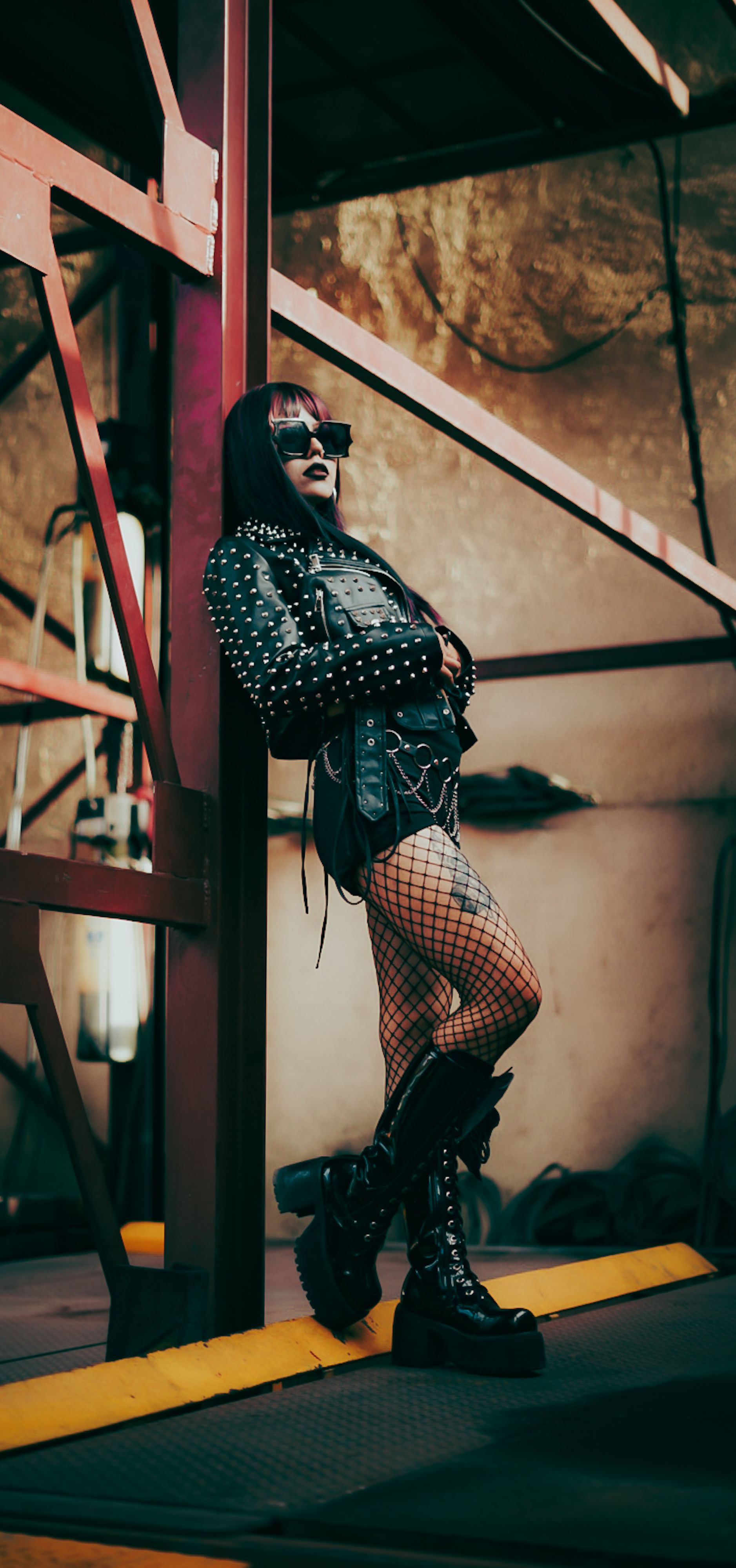 Edgy Punk Fashion in Urban Industrial Setting · Free Stock Photo