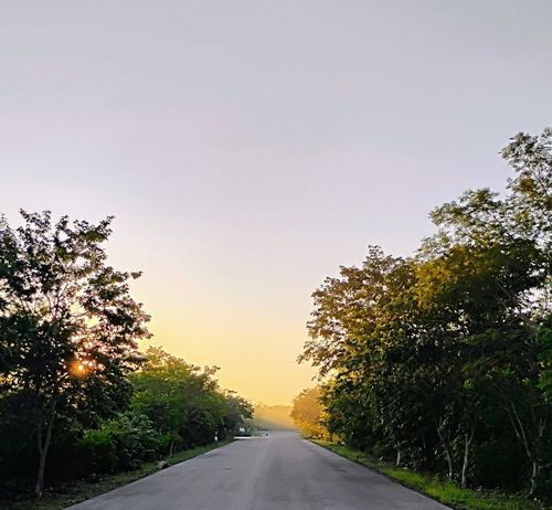 Free Sunrise at the End of a Hazy Lonely Road. Stock Photo