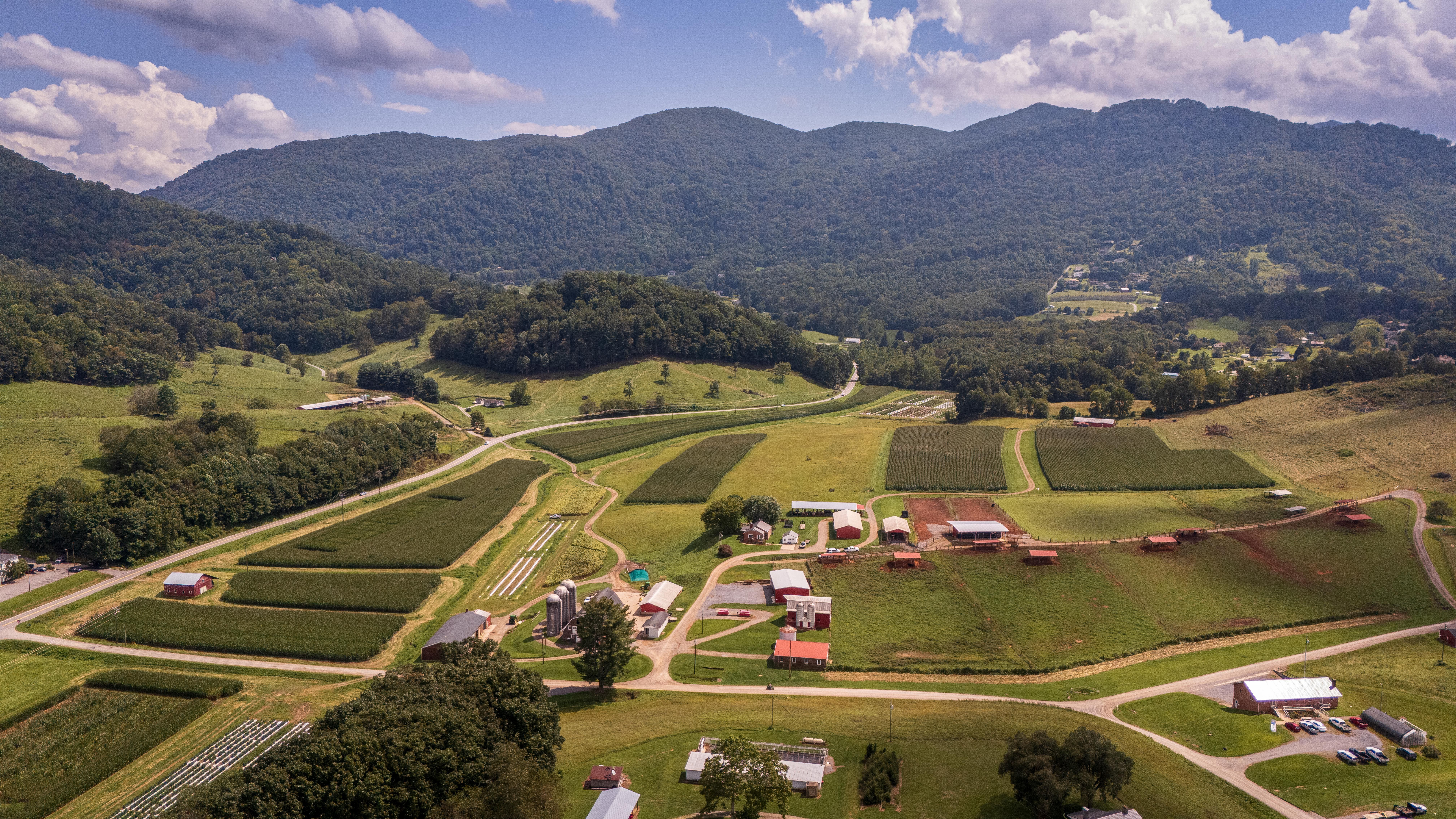 Aerial View of Appalachian Farmland in Summer · Free Stock Photo