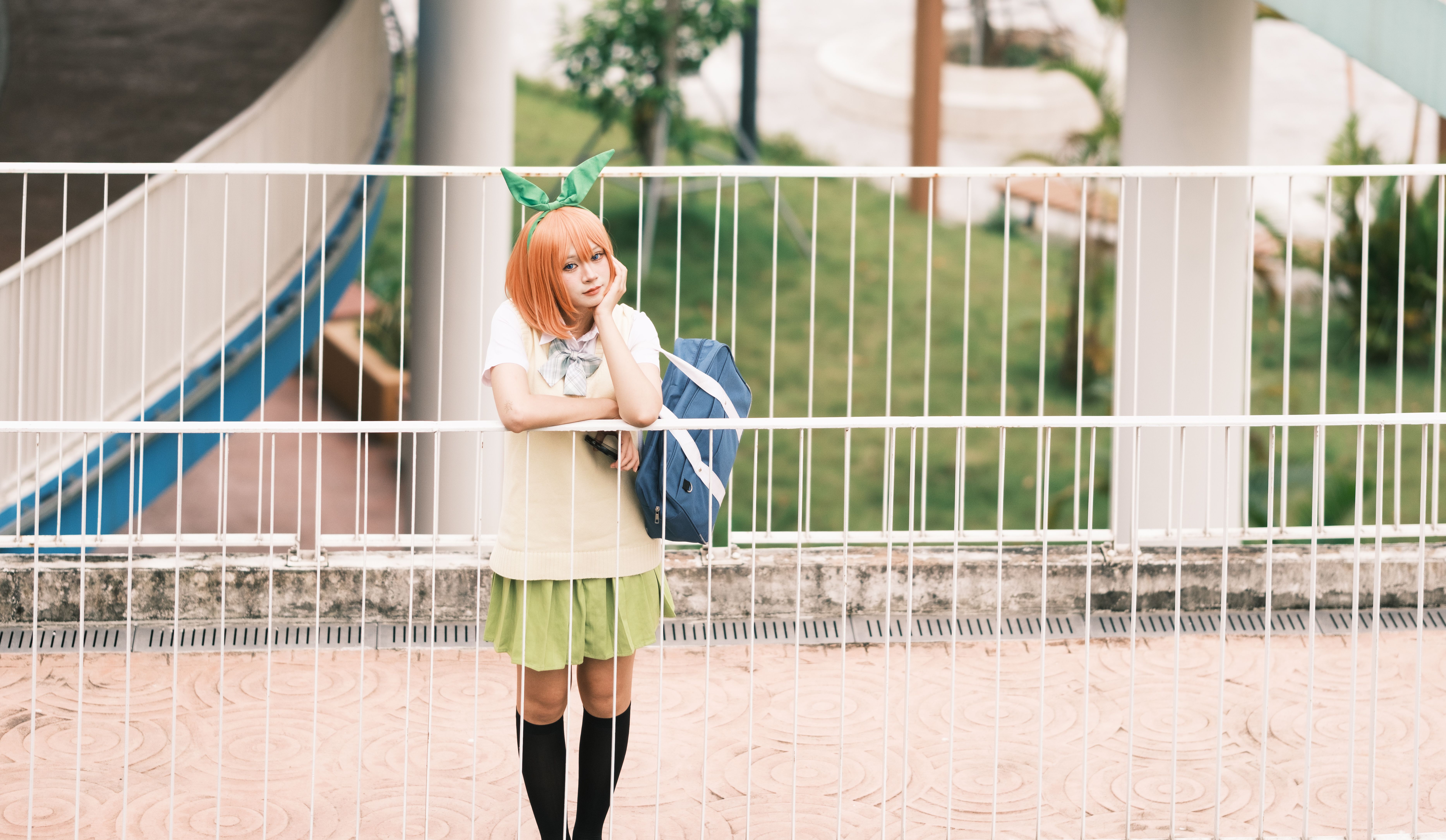 Outdoor Cosplay Character in Vibrant Attire