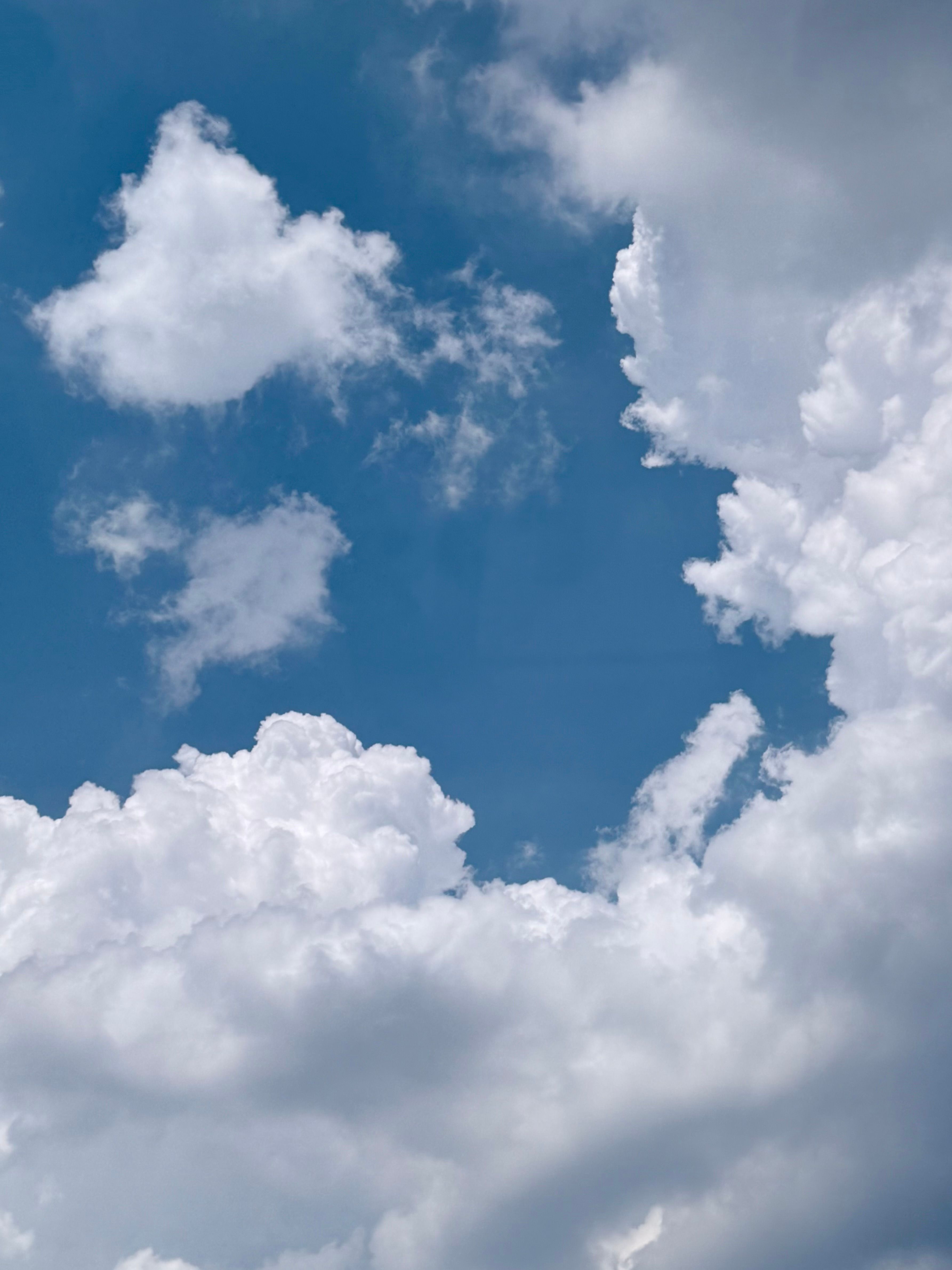 Blue Sky with Fluffy White Cumulus Clouds · Free Stock Photo