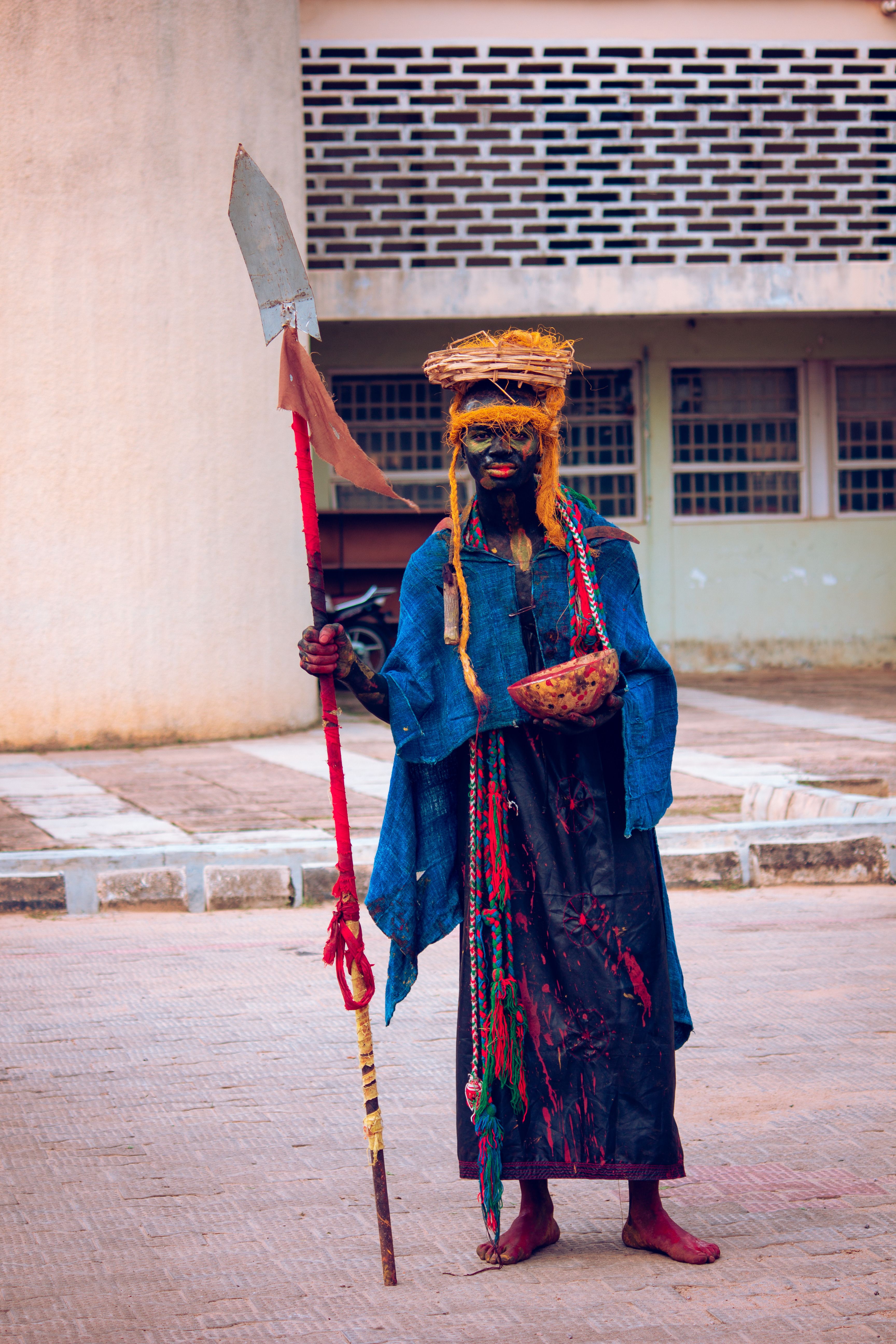 Cultural Ritual Performer in Traditional Attire · Free Stock Photo