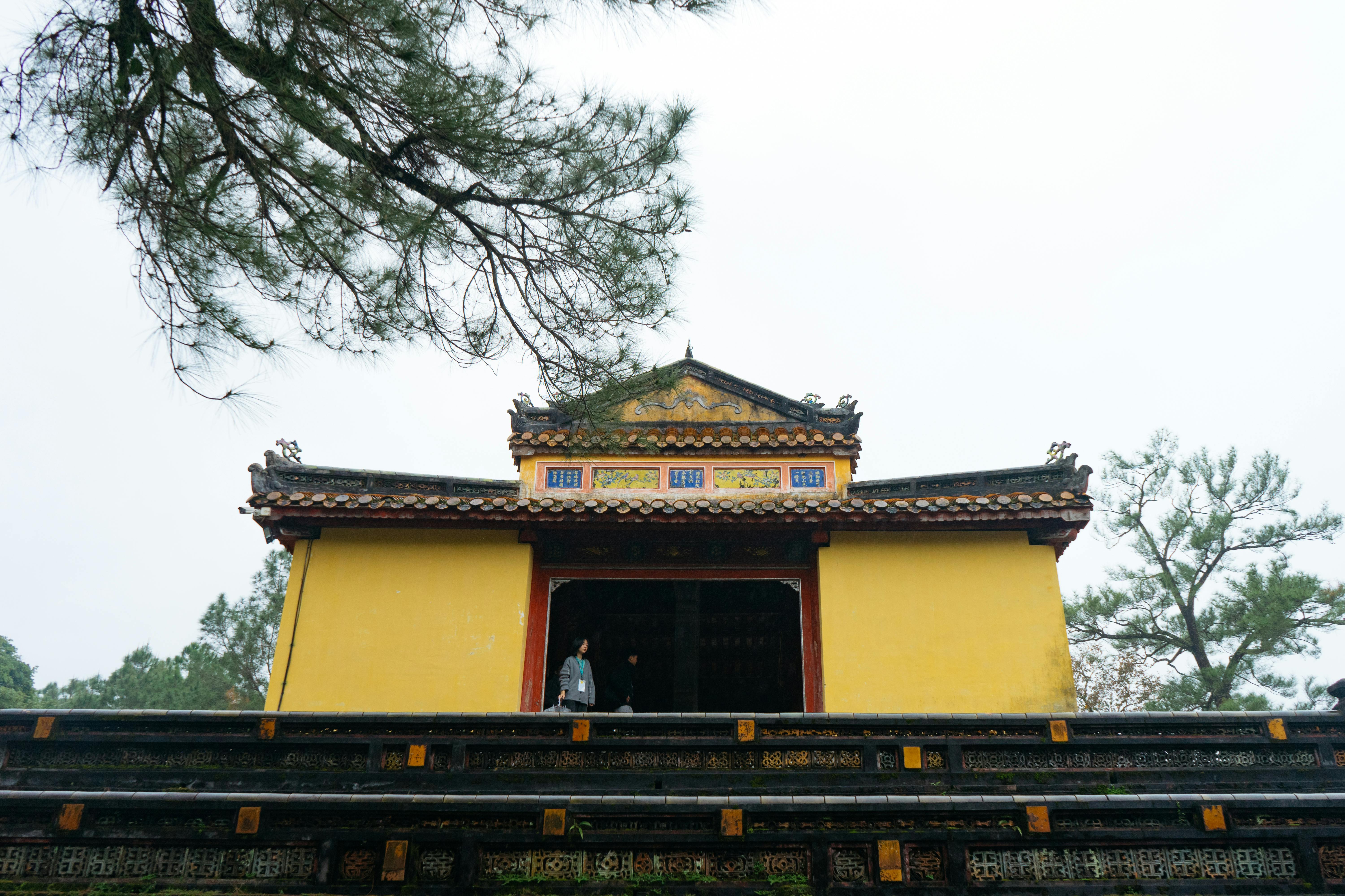 A view of traditional architecture in Thành phố Huế, Vietnam, showcasing historical design.