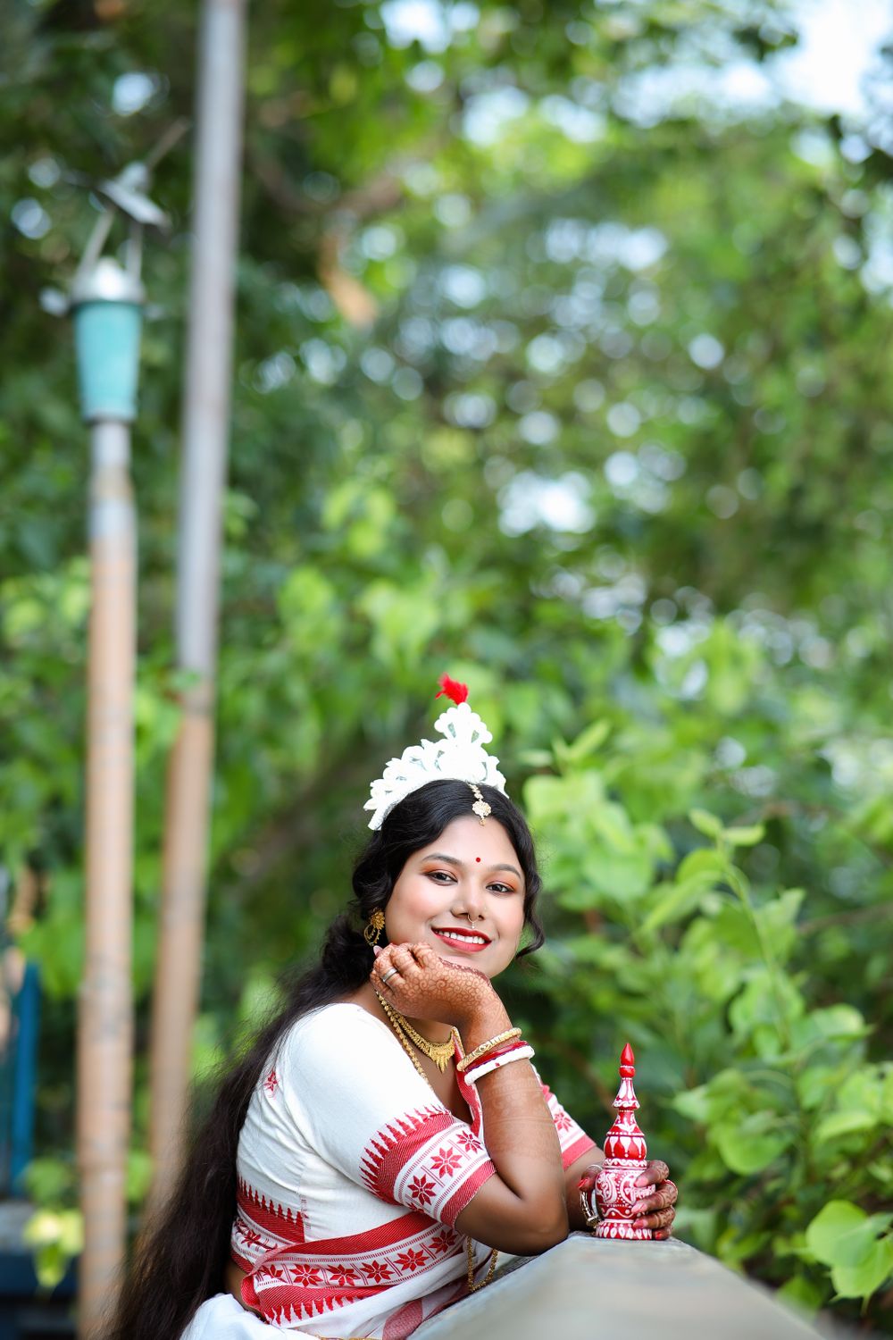 Assamese Native Traditional Assamese Woman in Ethnic Attire Outdoors · Free Stock Photo