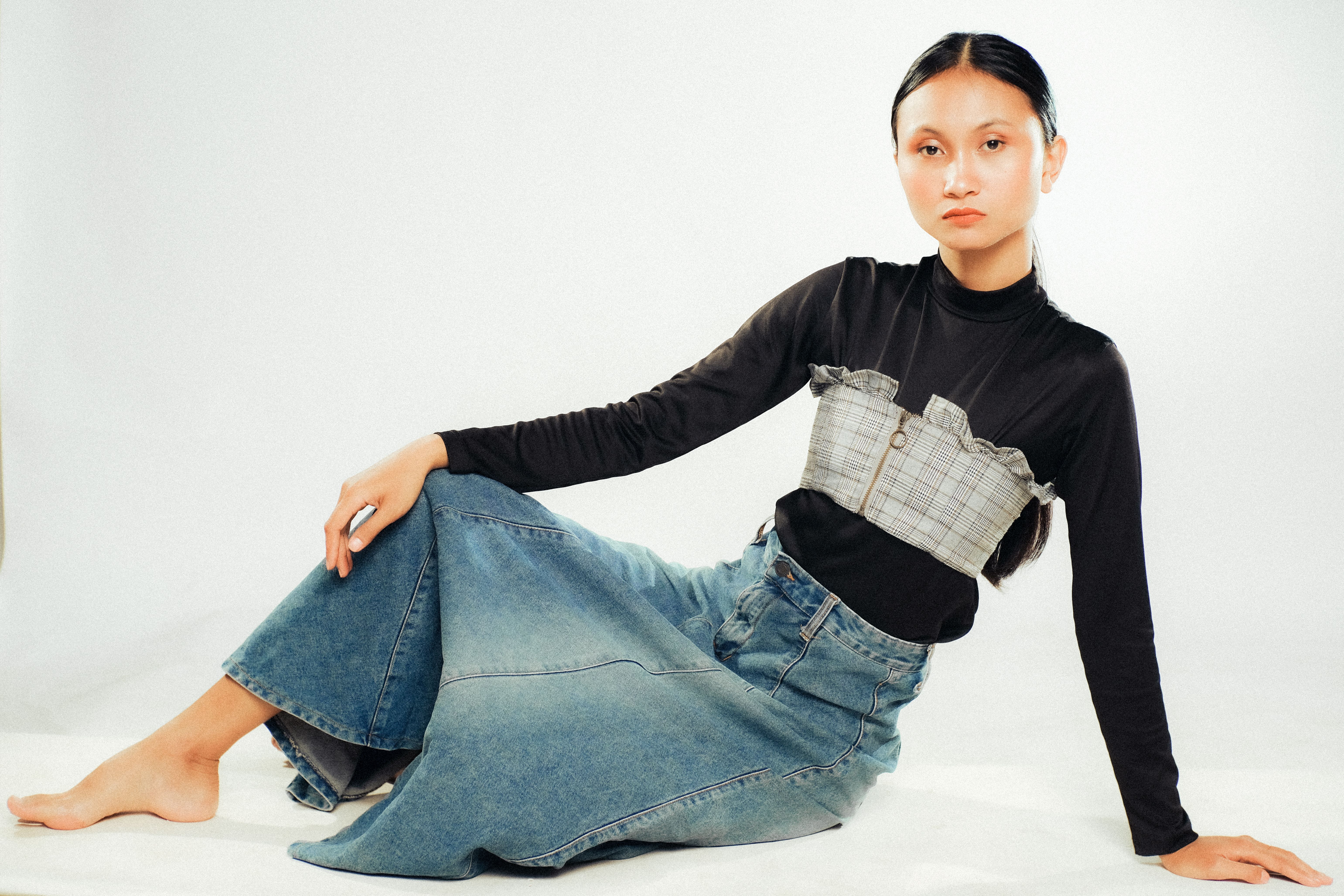 Saia Jeans Longa
