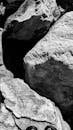 Textured Black and White Rock Formation