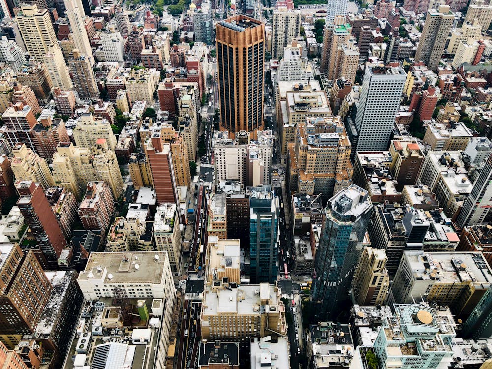 Free Aerial Photo of City Buildings Stock Photo