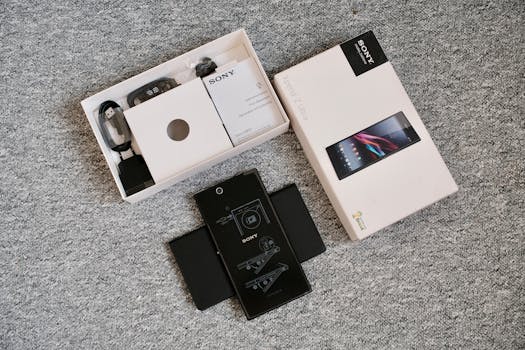 Detailed unboxing image of a mobile phone and its accessories, perfect for tech blogs.