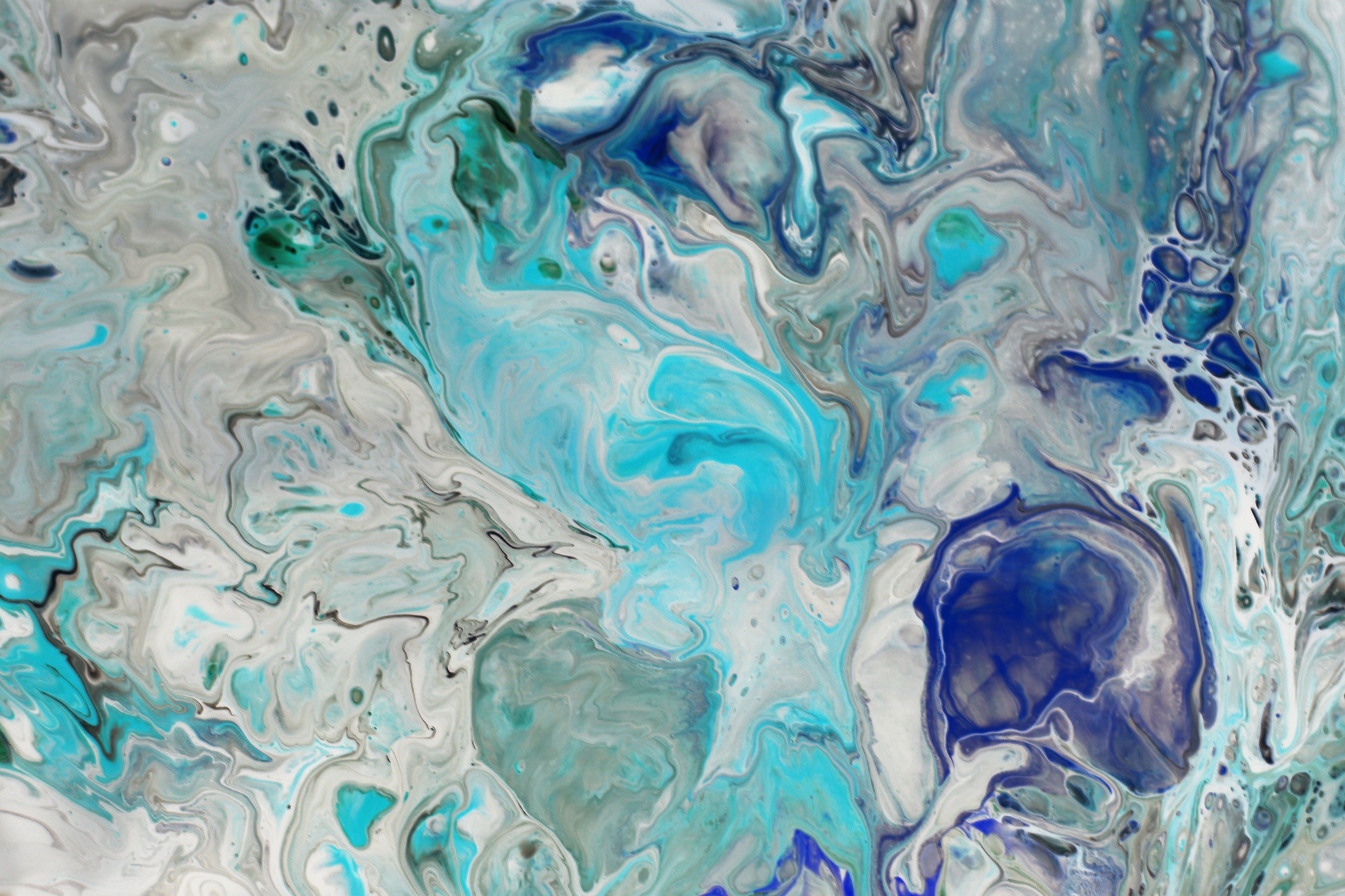 Abstract Fluid Art with Vibrant Blue Swirls · Free Stock Photo