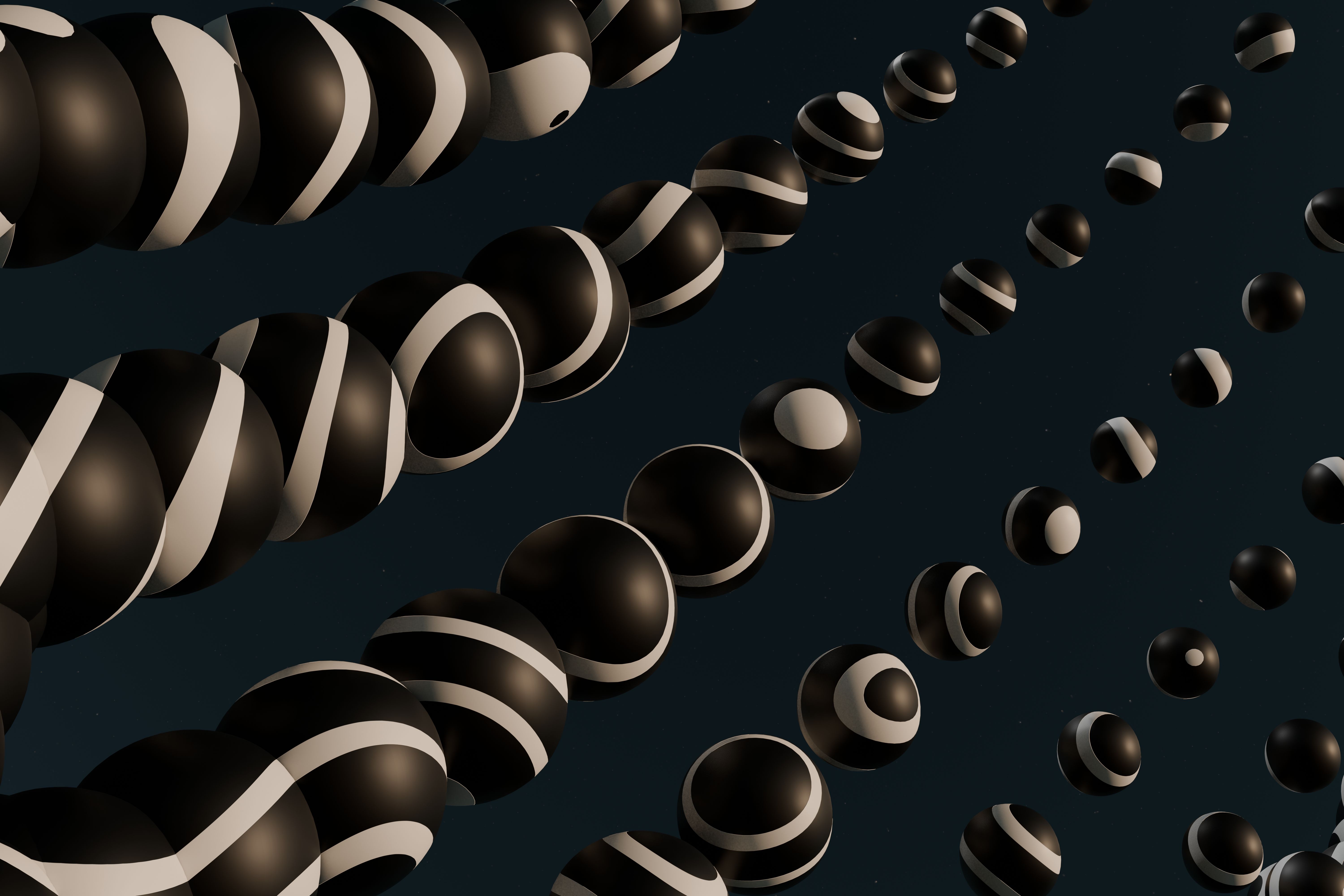 Abstract Black and White Spheres in Motion · Free Stock Photo