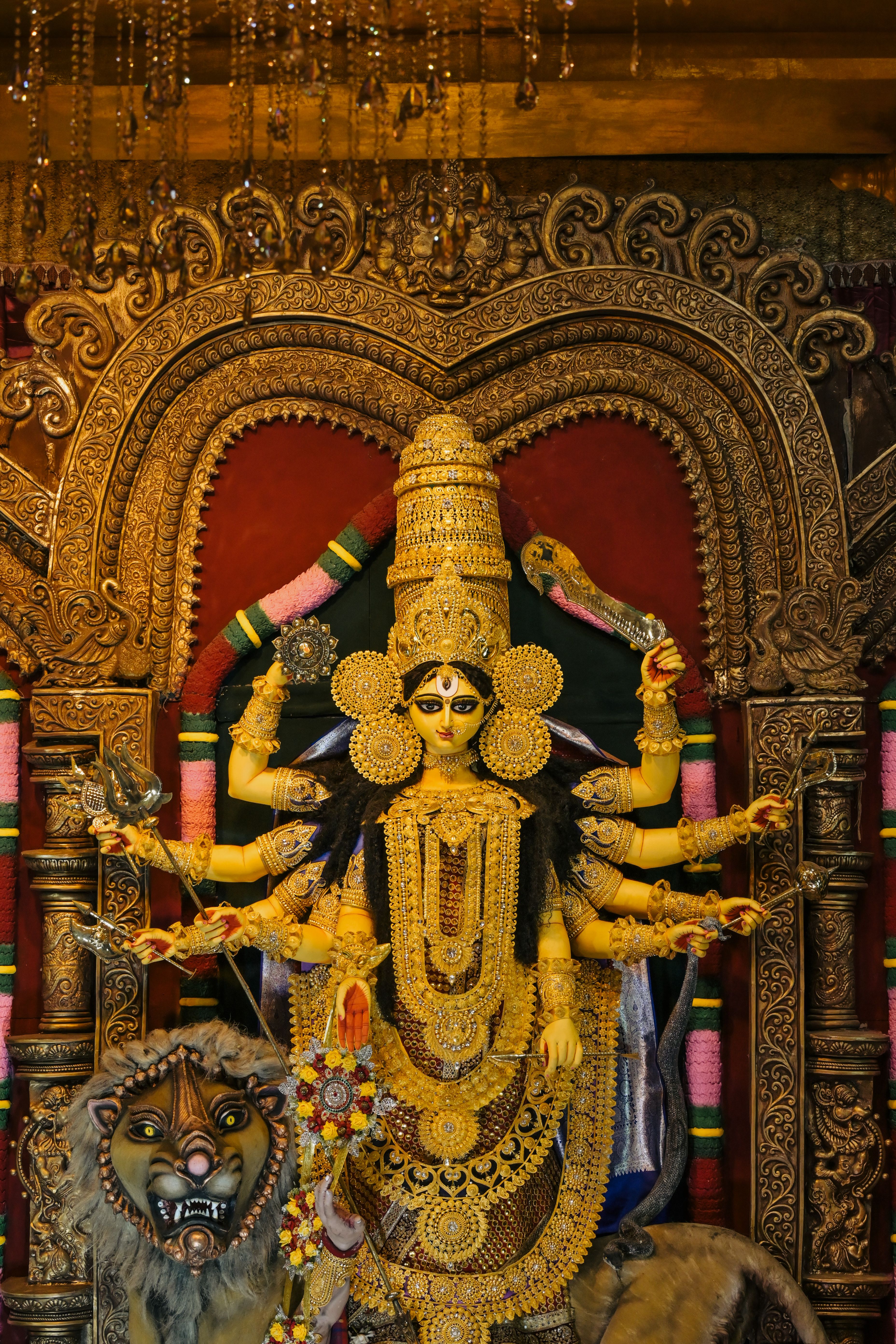Intricate Durga Idol at Kolkata Durga Puja · Free Stock Photo